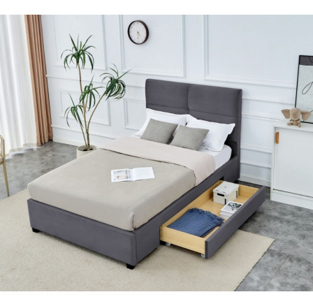 Postel čalouněná s šuplíkem START 2 120x200 JG Šedá