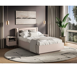 Postel SOPHIE 30 s úložným prostorem a LED osvětlením, kašmír, 120x200 cm