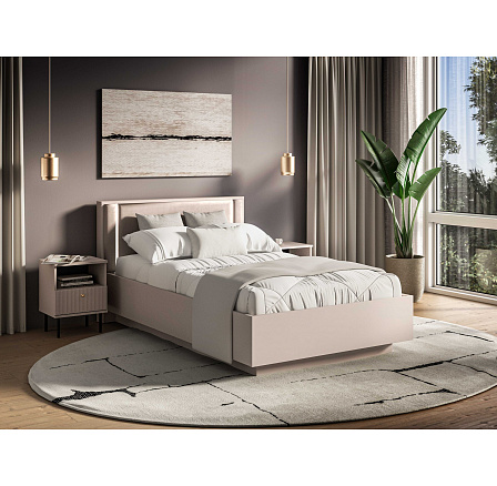 Postel SOPHIE 30 s úložným prostorem a LED osvětlením, kašmír, 120x200 cm