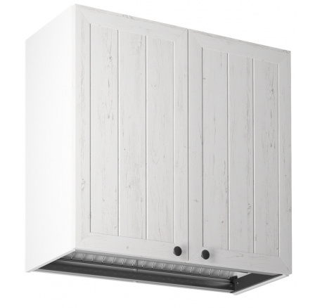 Kuchyňská horní skřínka PROWANSJA G80C s odkápavačem, Bílá/Borovice Andersen