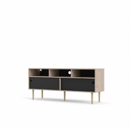TV komoda RUBY, Hickory/Černá TV komoda RUBY, Hickory/Černá