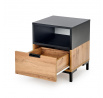 Noční stolek SILVIA, Dub wotan/Černá