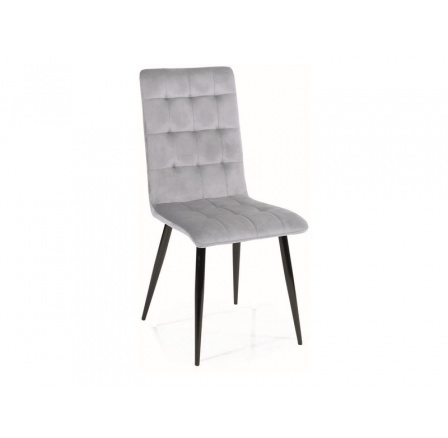 Jídelní židle OTTO VELVET, světle šedý Bluvel 03/černý mat