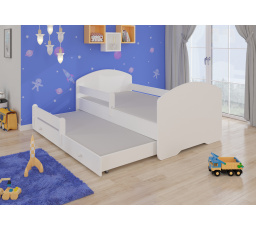 Dvojlůžko s bariérkou a matracemi PEPE II 160x80 Bílá