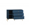 Komoda MARINE 04, Tmavě modrá/Zlatá
