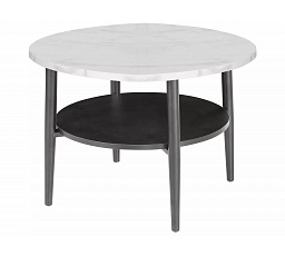 Konferenční stolek ELLA B, Bílý efekt mramoru / Černá