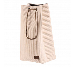 Koš prádelní - manšestr, stahovací, krémová barva