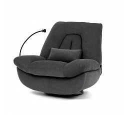 Polohovací křeslo, elektrické zabudované ovládání, šedá, látka, TV-7081 GREY2