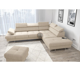 Rohová sedací souprava GALAXY s funkcí spaní 225x280 - pravá, béžová