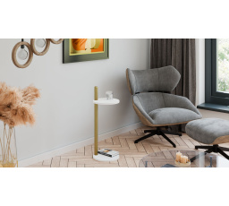 Pomocný stolek Claro kulatý průměr 30 cm - různé barvy na výběr - Bílý Mat, Zlatý