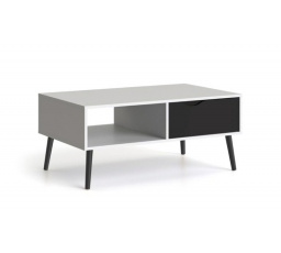 Konferenční stolek RETRO 384, Bílá/Černá