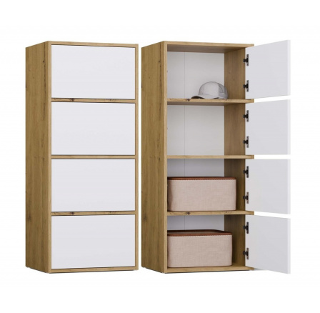 Komoda Almona 4D dub artisan/bílá