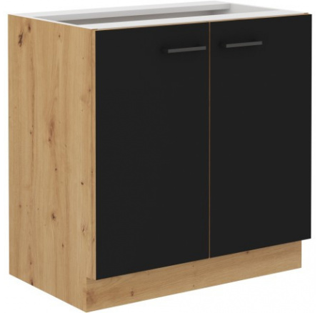 Kuchyňská dolní skříňka MOLLY 80 D 2F BB, Černá/Dub artisan Kuchyňská dolní skříňka MOLLY 80 D 2F BB, Černá/Dub artisan