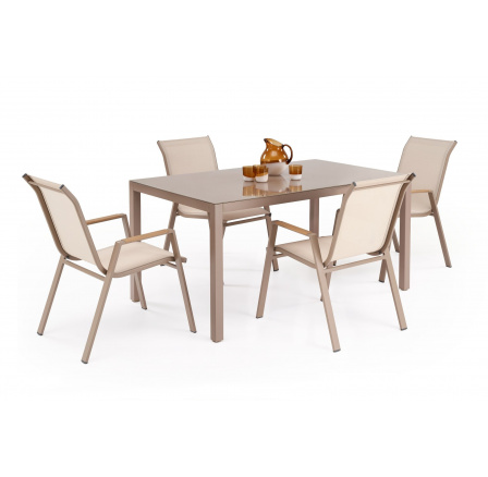 HOVER zahradní stůl, béžový / cappuccino (1p=1ks)