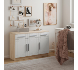 Komoda PARVIN Sonoma+Bílá