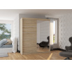 Šatní skříň s posuvnými dveřmi a zrcadlem CARO 180 Sonoma+Sonoma