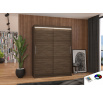 Šatní skříň s posuvnými dveřmi a LED osvětlením DENVER 150 Choco+Choco