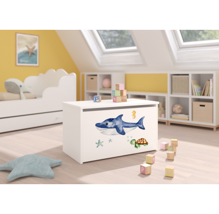 Truhla na hračky DARIA White+Sea Animals