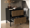 Noční stolek MEORATI 40, Černá/Dub Artisan