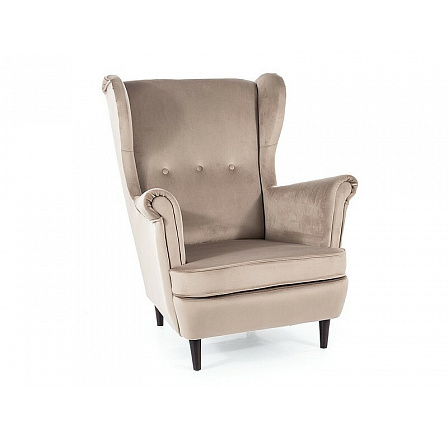 Křeslo LORD VELVET, Béžový Bluvel 40/Wenge