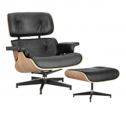 Křeslo Vip s podnožkou černé/ořech /standardní základna
