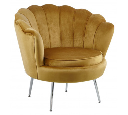 Křeslo velvet kari /nohy stříbrné/ LC-032-1