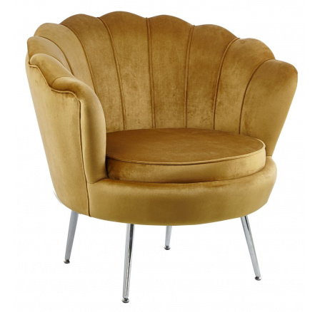 Křeslo velvet kari /nohy stříbrné/ LC-032-1