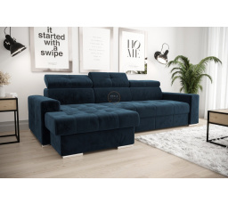 Rohová sedací souprava s funkcí spaní MARGO 160x250 - modrá , levá