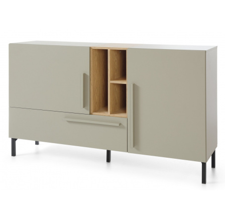 Komoda SERGIO SE 6, Eukalyptus/Dub Baltic Dune/Černý Onyx Komoda SERGIO SE 6, Eukalyptus/Dub Baltic Dune/Černý Onyx