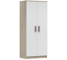 Šatní skříň 2D SMYK III - 06, Dub Sonoma/Bílá/Vřes