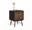 Noční stolek RAIN, Černý mat/Ořech