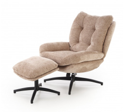 Křeslo s podnožkou PESTO, béžové