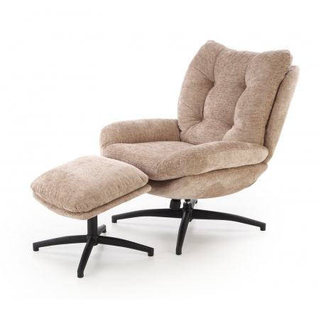 Křeslo s podnožkou PESTO, béžové