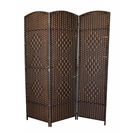 Paravan provázkový třídílný barva tmavě hnědá