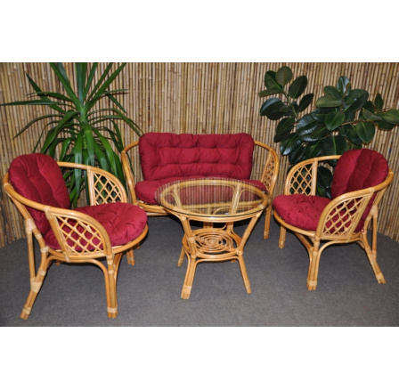 Polstry na soupravu Bahama komplet kepr vínový Polstry na soupravu Bahama komplet kepr vínový