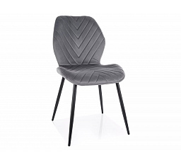 Jídelní židle MIKE VELVET, Šedý Bluvel 14/Černá