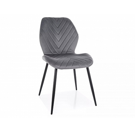Jídelní židle MIKE VELVET, Šedý Bluvel 14/Černá