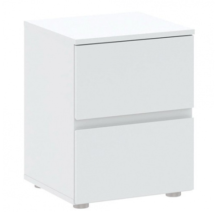 Noční stolek BASIC PLUS 2S, Bílá Noční stolek BASIC PLUS 2S, Bílá