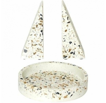 Sada Terrazzo 2 zarážky na knihy + mistička na drobnosti