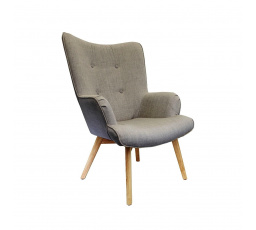 Křeslo ušák Helsinki šedé