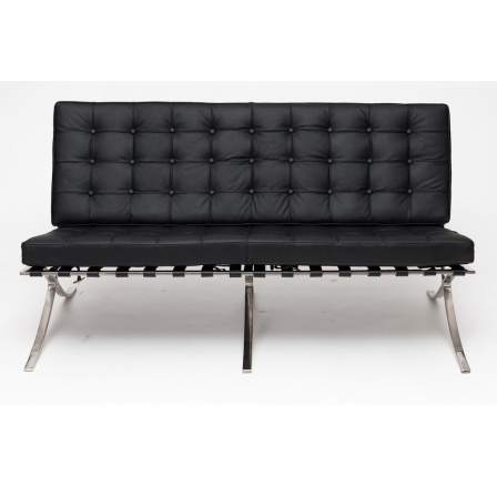 Sofa BA2 pro 2 osoby, černá ekokůže