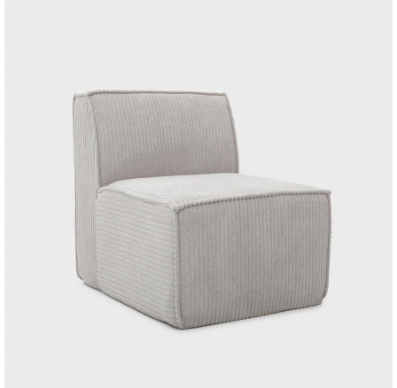 Modulární křeslo LYKKE světle šedé manšestrové 73x88x73 cm 746871