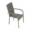 Zahradní židle, kov, polyratan, šedá, AZC-S2114 GREY