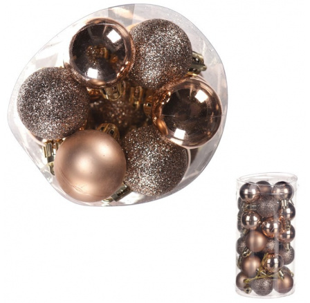 Ozdoby plastové - hnědý mix, pr. 3 cm, cena za balení (30 ks) Ozdoby plastové - hnědý mix, pr. 3 cm, cena za balení (30 ks)