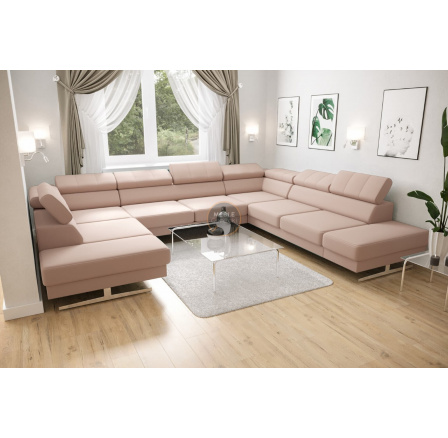 Rohová sedací souprava EMPORIO MAX I 300X350X220 - pravá, růžová