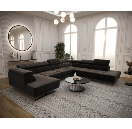 Rohová sedací souprava EMPORIO MAX II 300X350X180 - hnědá , pravá