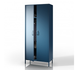 Kovová šatní skříň modrá FLAVIO