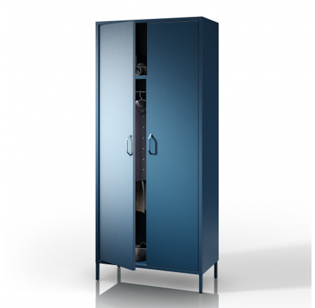 Kovová šatní skříň modrá FLAVIO Kovová šatní skříň modrá FLAVIO