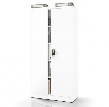 Kancelářská kovová skříň na dokumenty bílá: JAN H, 900 x 1950 x 400 mm Kancelářská kovová skříň na dokumenty bílá: JAN H, 900 x 1950 x 400 mm