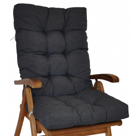 Polstr na teakové zahradní křeslo vysoké - látka tmavě šedý melír Polstr na teakové zahradní křeslo vysoké - látka tmavě šedý melír